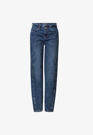 Street One, HIGH WAIST BARREL LEG JEANS IM LOOSE FIT - Relaxed fit jeans - medium blue washed
