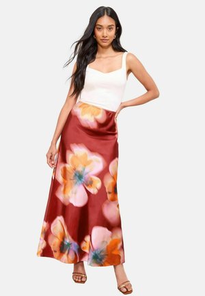 REGULAR FIT - Maxisukňa - pink floral print