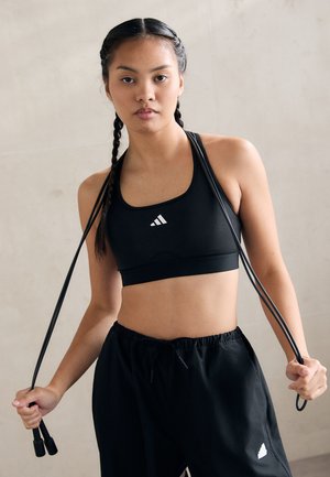 adidas Performance POWERREACT BRA - Športni modrček s srednjo podporo - black