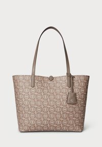 Lauren Ralph Lauren FAUX LEATHER LARGE REVERSIBLE TOTE BAG - Tote bag - rider geo/taupe brown