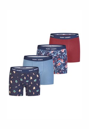 CHRISTMAS 4-PACK - Boxer Briefs - navy/bordeaux x-mas cookies hawaii/blue