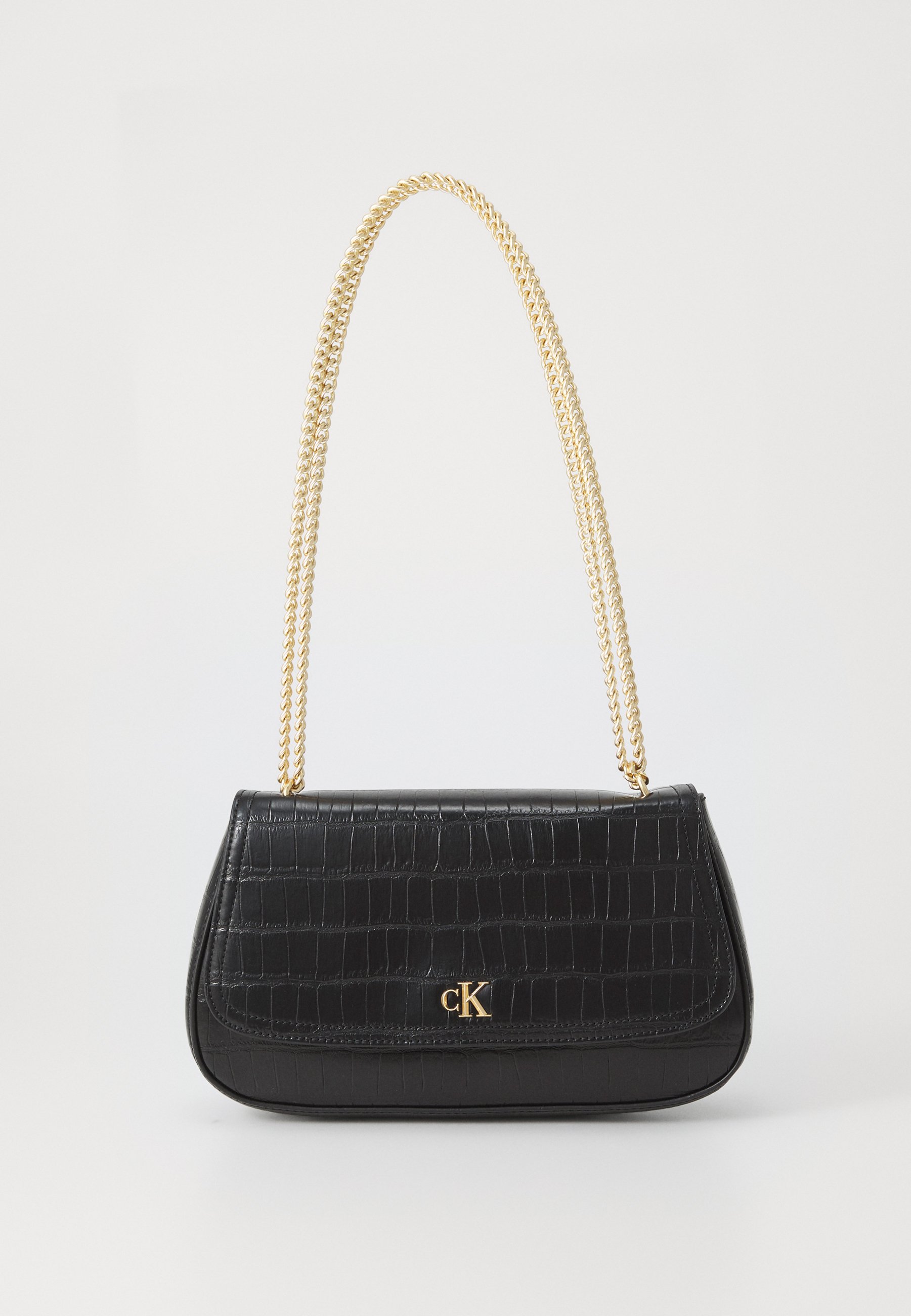 Calvin Klein CROC EMBOSSED - Handbag - black/antique light  display picture 1