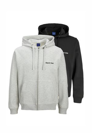 2ER PACK - Sweat zippé - hellgrau   schwarz