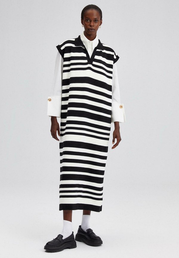 NECK STRIPED - Strickkleid - striped