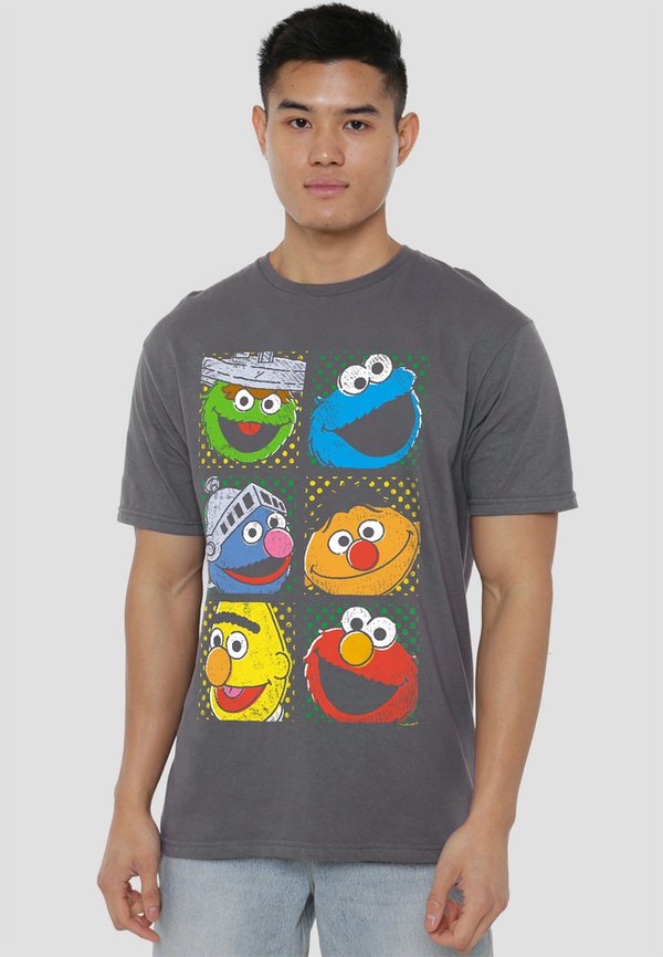SESAME STREET GROUP SQUARES - T-Shirt print - anthracite