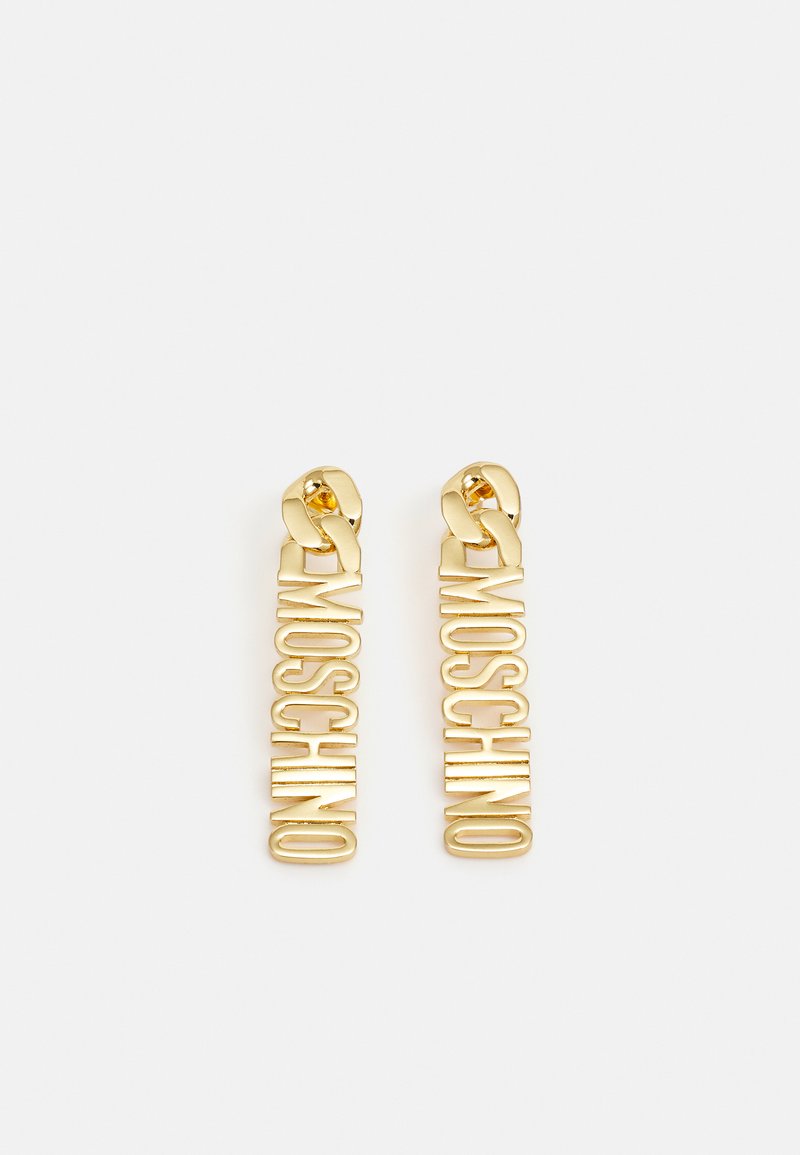 MOSCHINO LETTERING EARRINGS - Pendientes - shiny gold-coloured/dorado ...