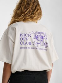 Hummel LOOSE WHISTLE - T-shirts print - blanc de blanc/royal purple