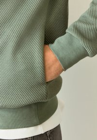 Next REGULAR FIT - DIAGONAL TEXTURED - Sweatshirt - sage green