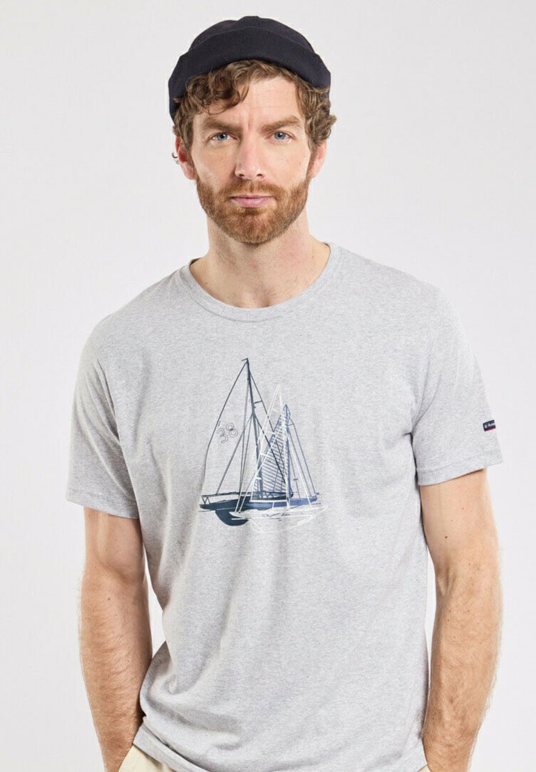 Armor lux T-shirt imprimé - bateaux gris chiné