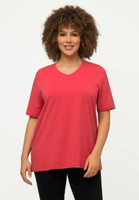 Ulla Popken V-AUSSCHNITT HALBARM - T-shirt basic - light red