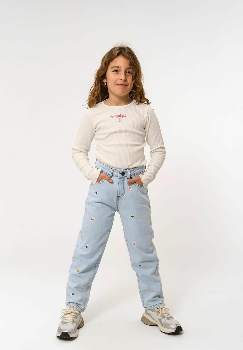 The New PORSCHA MOM FIT  - Laisvo kirpimo džinsai - light blue denim emb