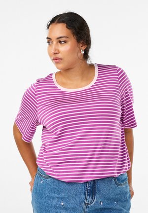 Printtipaita - cattleya pink stripe