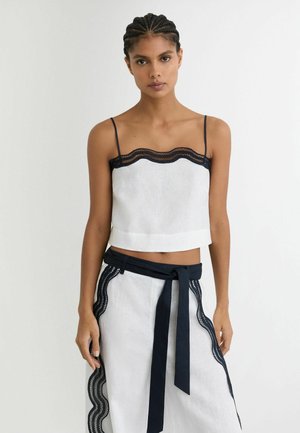 REGULAR FIT - FELICITY SCALLOP-TRIM   . - Felső - ivory navy