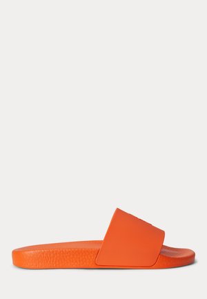 Polo Ralph Lauren SIGNATURE PONY SLIDE - Sandales de bain - orange/deckwash white