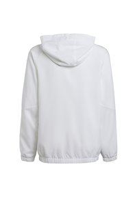 Witte hoodie jacket met een ontspannen pasvorm, elastische onderrand en manchetten, en een gladde, lichtgewicht stof. Voorzien van zijzakken.