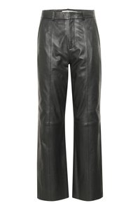 LUCIANA PANTS - Calças de couro - black