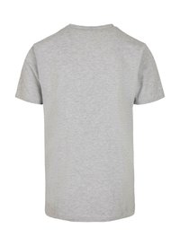 Graues T-Shirt mit kurzen Ärmeln, aus weicher Baumwolle gefertigt, mit rundem Ausschnitt und einer schlichten, glatten Textur ohne sichtbare Muster oder Akzente.