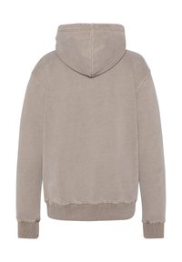 Hellbrauner Hoodie, oversized Passform, aus Baumwollmaterial. Verfügt über eine große Kapuze, Rippbündchen und einen rohen Saum. WeicheTextur und lässiges Design.