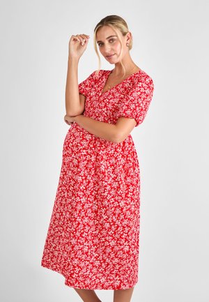 JoJo Maman Bébé FLORAL - Nappali ruha - red