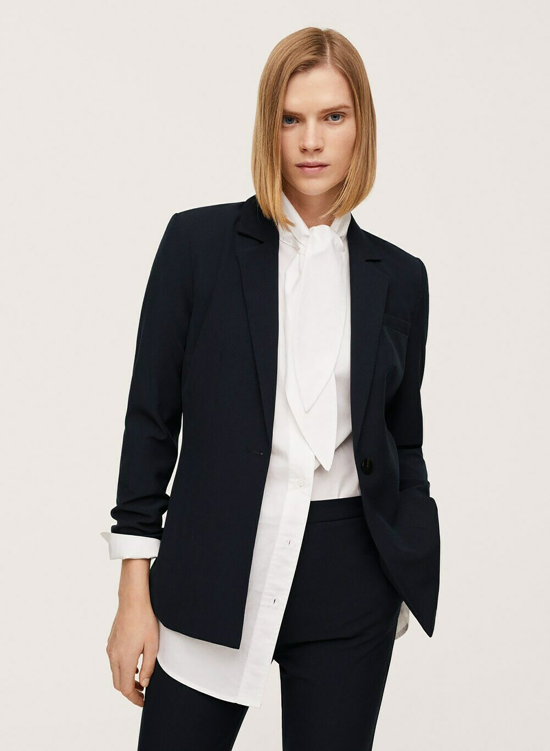 Veste De Tailleur En Coton Aspect Velours Petrole Uni Caroll - Femme