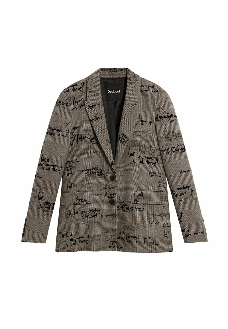 Desigual WITH LETTERING AND CHECKS - Blazer - beige - Zalando.it