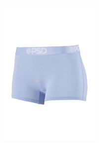 Caleçons boxer extensibles bleu clair avec une large ceinture portant la marque "PSD", présentés sur un fond blanc uni.