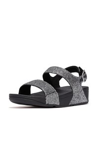 FitFlop LULU  GLITTERBALL - Sandalen met sleehak - zilver
