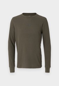 LOGO WAFFLE CREW - Striktrøje - olive