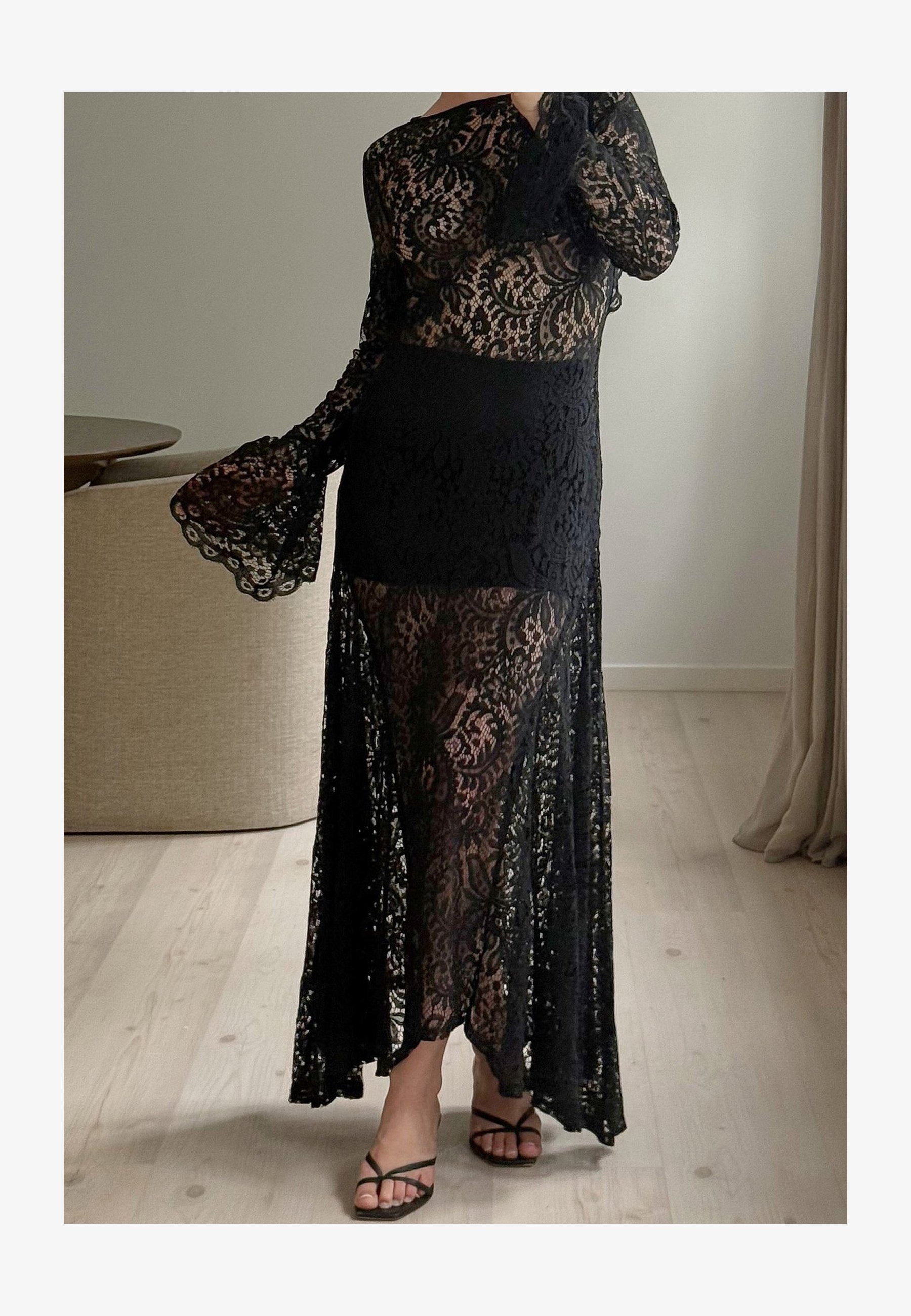 Kanpola Vestaglia Lunga Donna Taglie Forti, Cotone Misto Morbido, Senza Maniche Con Tasche, Pigiama Elegante, Nero Taglia 50