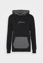 CONTRAST HOOD WITH TAPING - Jersey con capucha - black