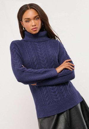 REGULAR FIT - COWL NECK LONGLINE . - Pulover - navy