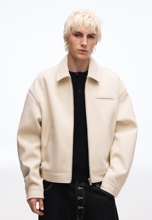 TEXTURE ZIP-UP - Summer jacket - stone