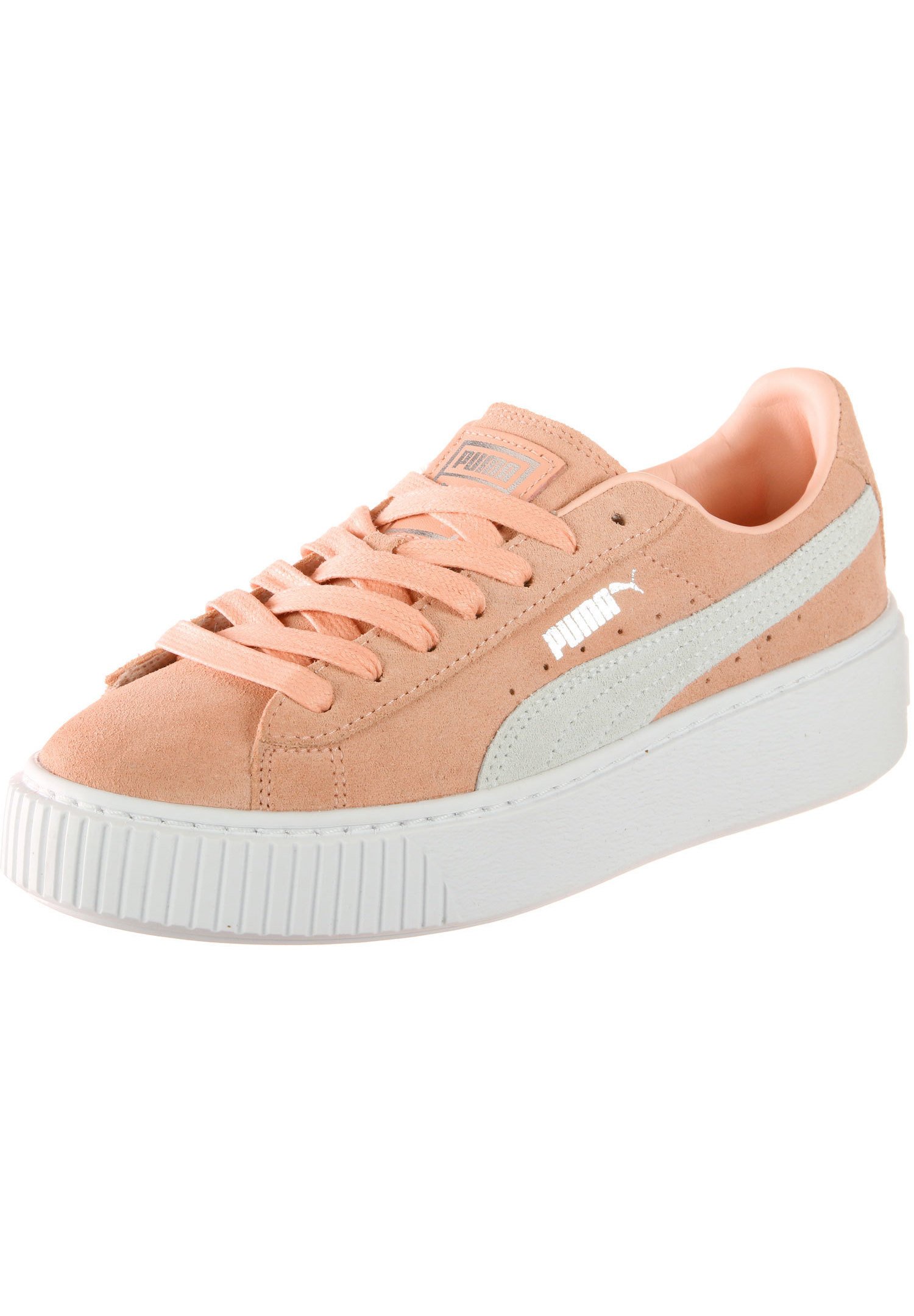puma brown platform trainers