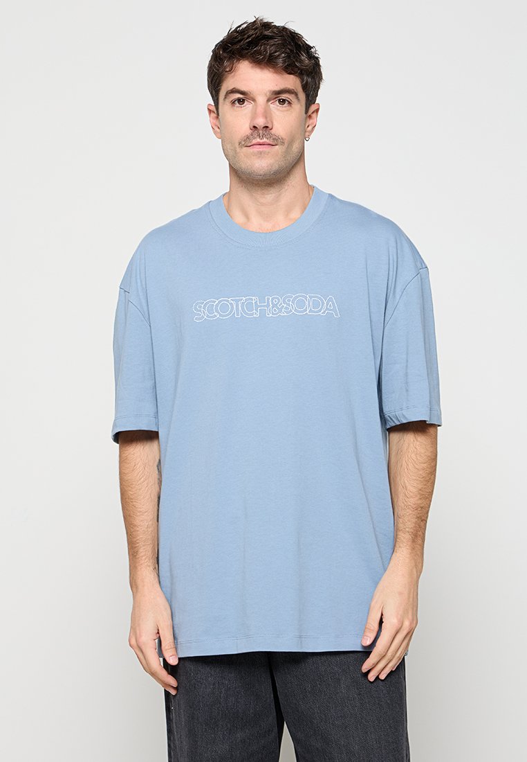 Scotch & Soda T-shirt print lichtblauw