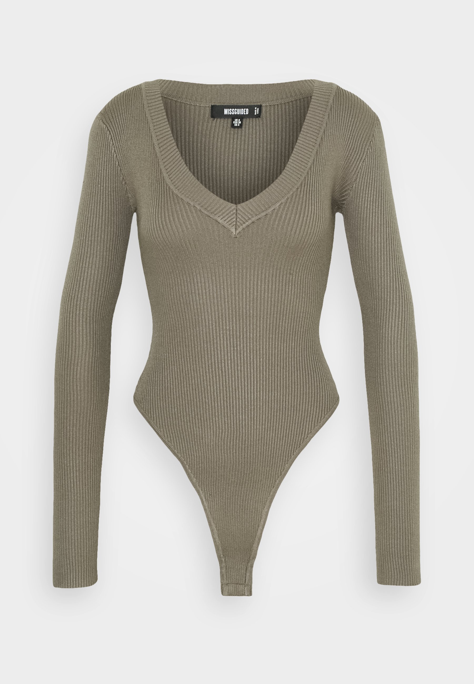 Missguided NECK BODY Stickad tröja khaki Zalando.se V Ringade Tröjor från GANT: Nu upp till −70% | Stylight