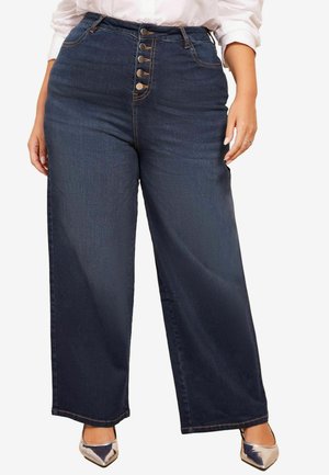 REGULAR FIT - BUTTON FRONT  - Wide Leg - blue