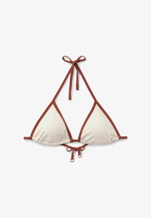 Calzedonia, BICOLOR PIPING TRIANGLE - Top de bikini - white
