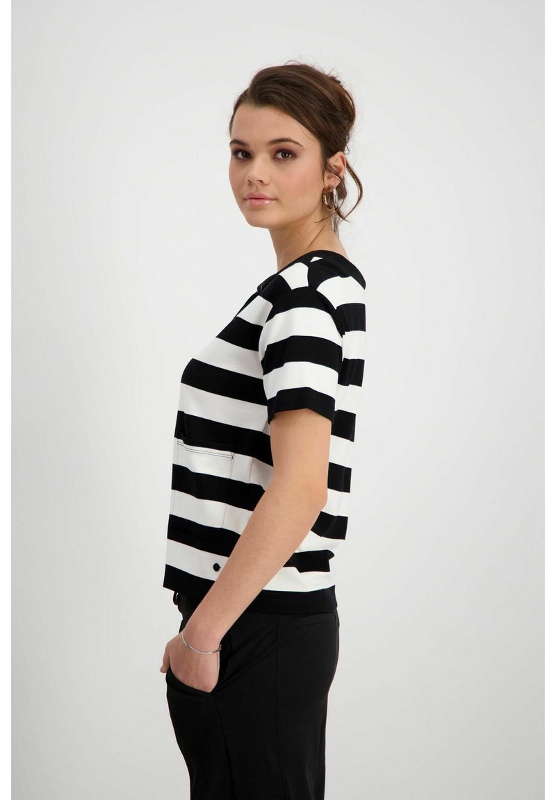 Monari MIT BLOCKSTREIFEN - Sweatshirt - schwarz gemustert/schwarz  