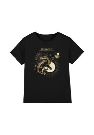 Cotton Soul, HARRY POTTER DEDICATION, PATIENCE, LOYALTY, HUFFLEPUFF UNISEX - Print T-shirt - black