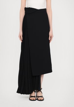SKIRT WITH PLEATED INSERT - Pliceret nederdel /Nederdele med folder - black