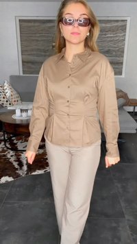 Anna Field Blusa com botões - brown
