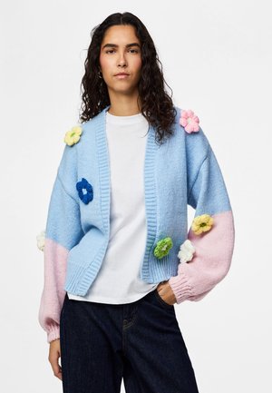 Pieces PCJENNER - Adīta jaka - cashmere blue/pink-a-boo