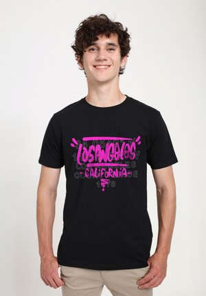 LOS ANGELES - Print T-shirt - black