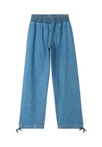 A PALAZZO CON COULISSE IN VITA E SULLA CAVIGLIA POPLAB - Jeans baggy - blu denim medio