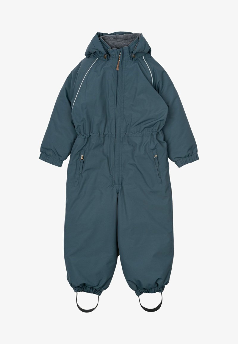 Aqua színű, bélelt hószájra, teljes cipzárral, rugalmas mandzsettákkal, oldalsó zsebekkel és levehető kapuccnival. Vállán fényvisszaverő részletek találhatók.