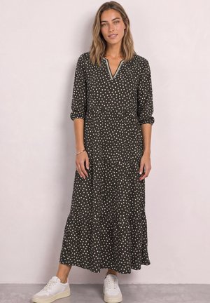 Street One MIDIKLEID MIT SPLIT NECK UND PRINT - Robe de jour - black coffee