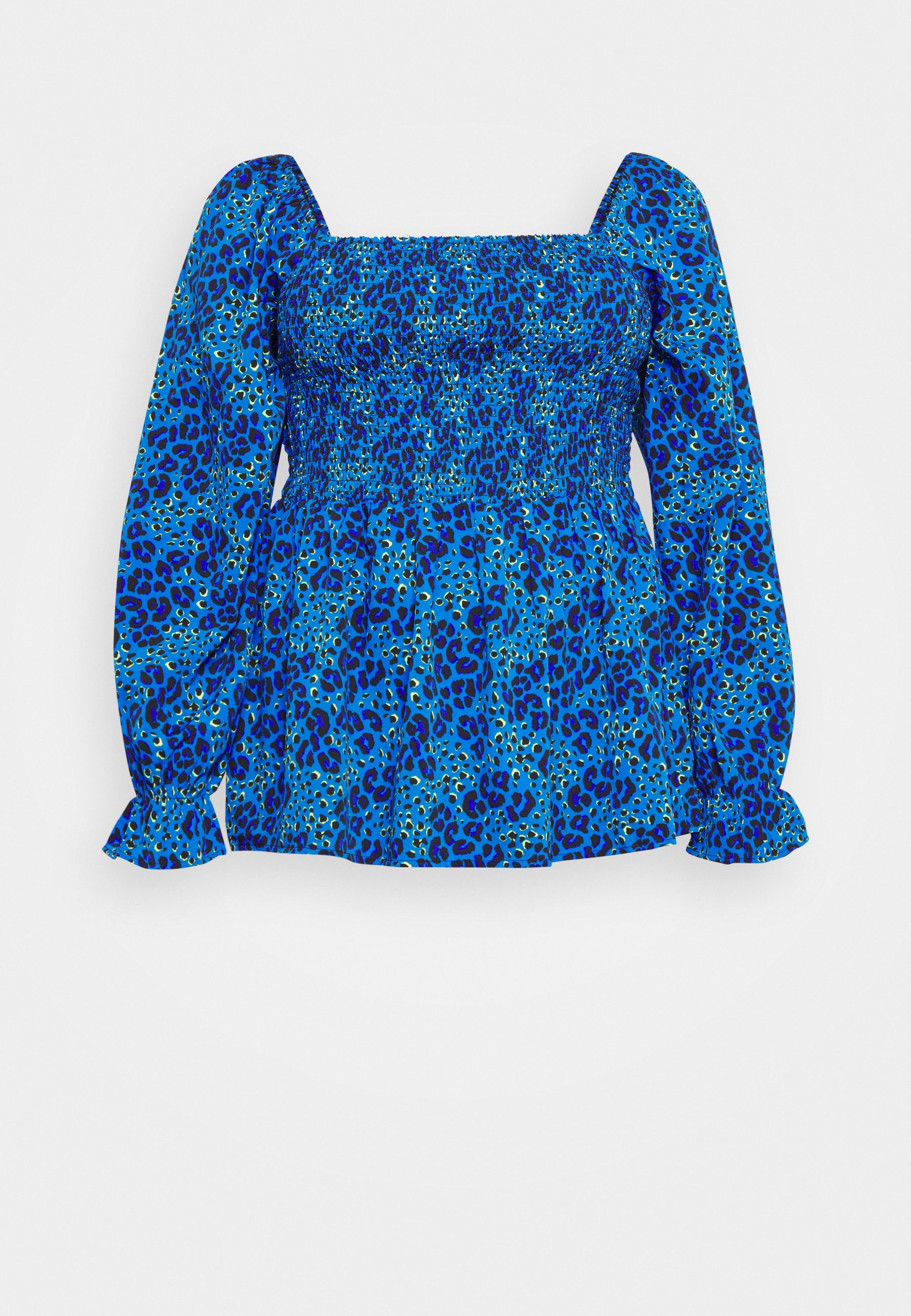 Simply Be SHIRRED PEPLUM - Blouse - cobalt leopard/blauw - Zalando.nl