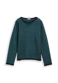 Unselected, teal stripe with featheryarn