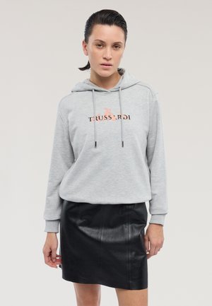 CON REGULAR FIT CON RICAMO - Felpa con cappuccio - grey verona