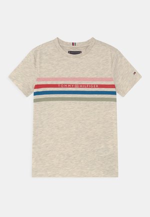 PRINTED STRIPE TEE - Print T-shirt - ecru